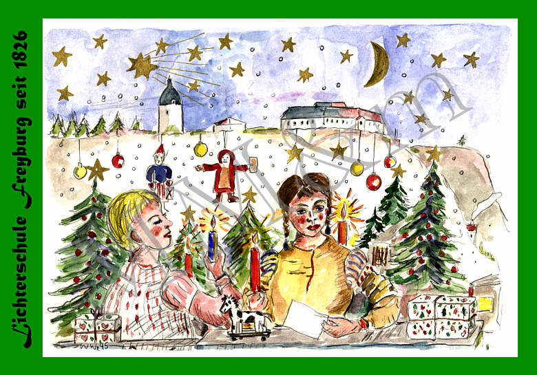 Weihnachtskarte zur Lichterschule in Freyburg